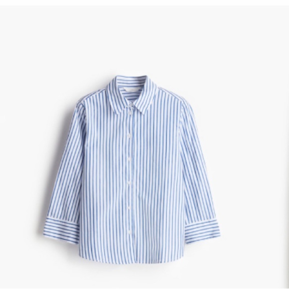 H&M Classic Blue and White Striped Blouse